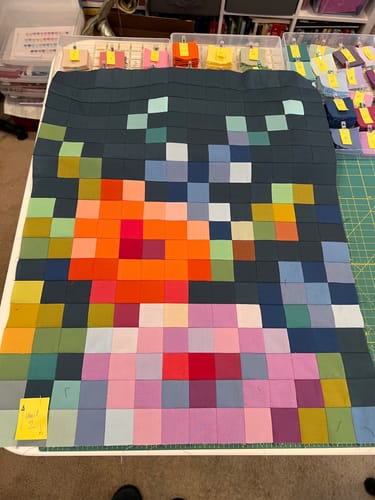 Customer photo review of Tilda Embroidery Flower Precut Quilt Kit