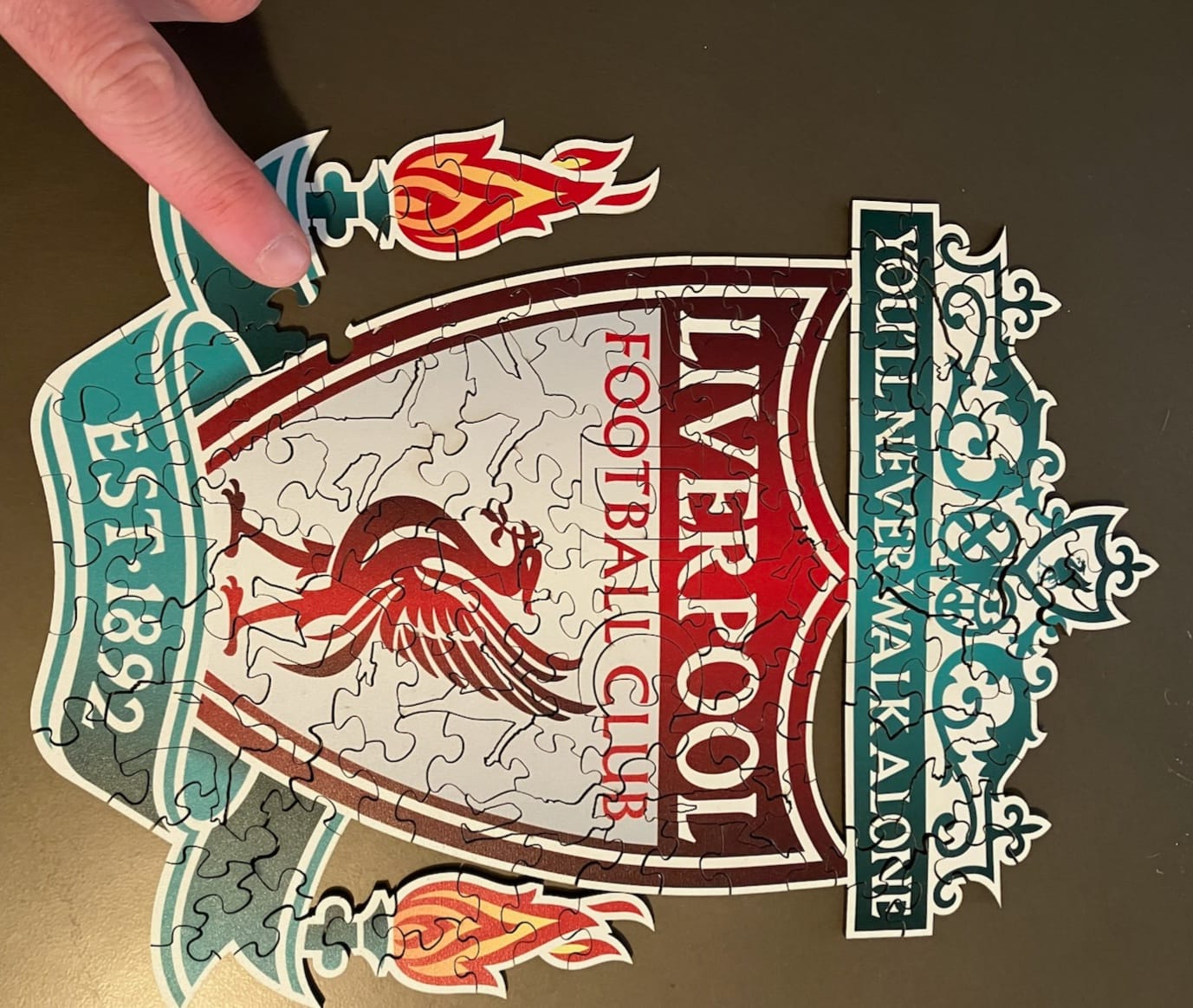 Customer photo review of Liverpool FC® Logo - Wooden Puzzle