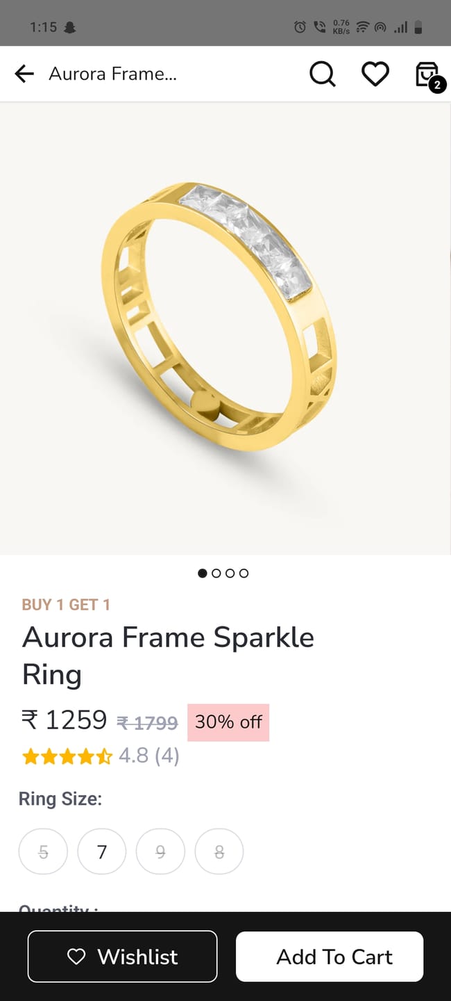 Customer photo review of Aurora Frame Sparkle Ring