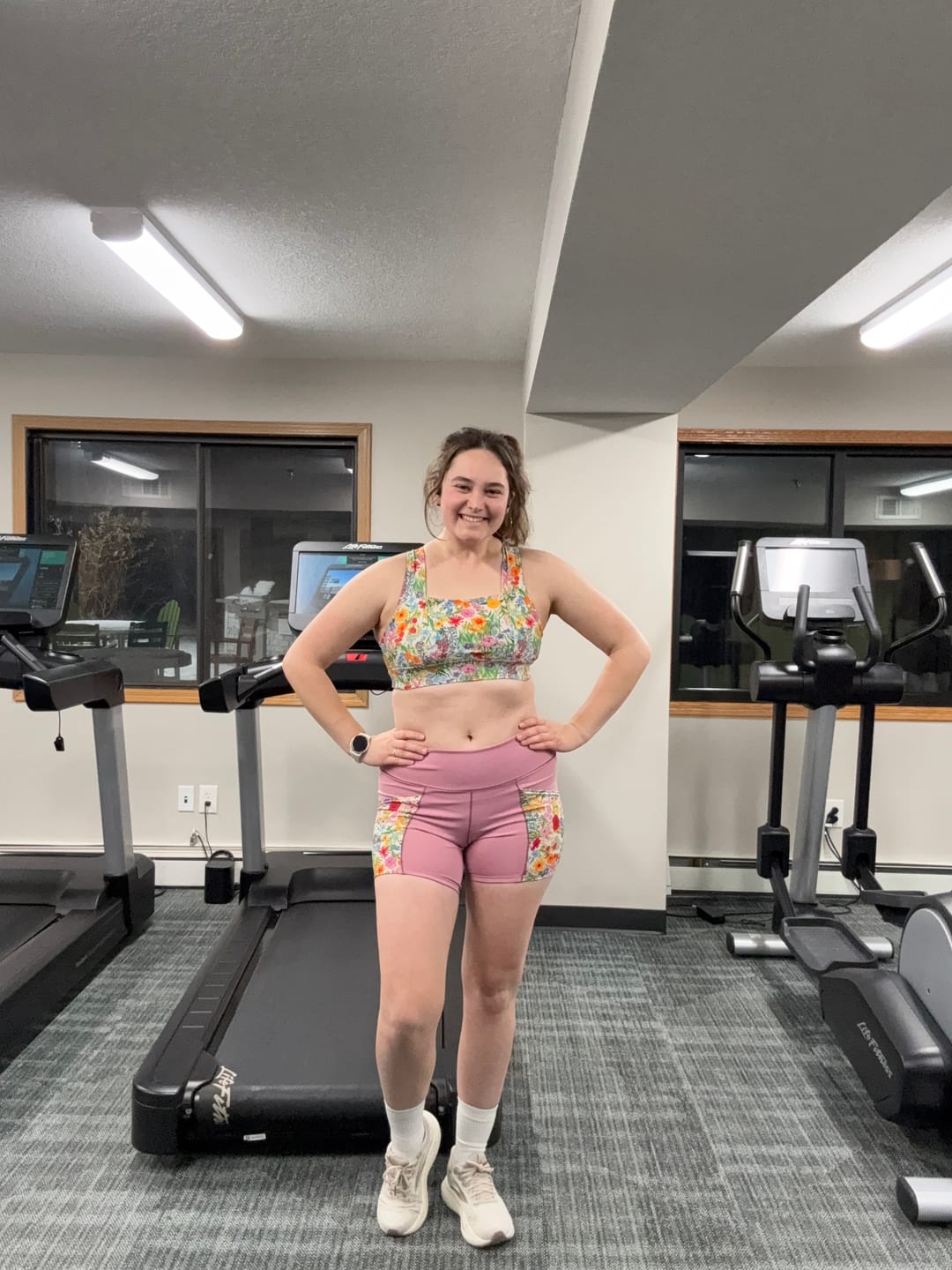 Customer photo review of Stay Put Shorts -  Floral Patterned Pockets