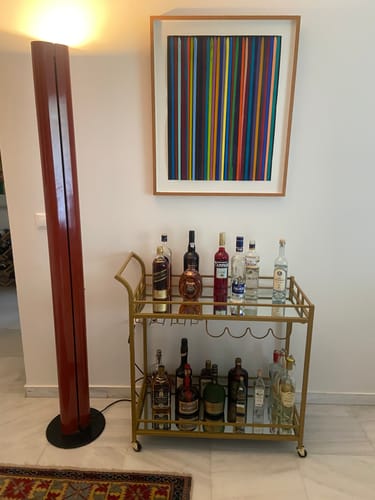 Customer photo review of Έπιπλο Μπαρ Τρόλεϊ Κάβα Τραπεζαρίας με Καθρέφτη Βοηθητικό Τραπεζάκι Κουζίνας Χρυσό LR-C090A03