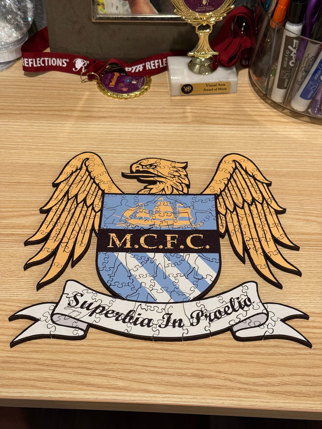 Customer photo review of Manchester City FC® Retro Logo - Wooden Puzzle