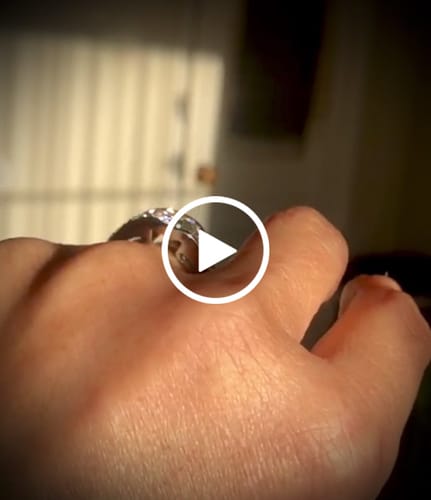 Customer video review of Bezel Round Moissanite Channel Euro Shank Engagement Ring