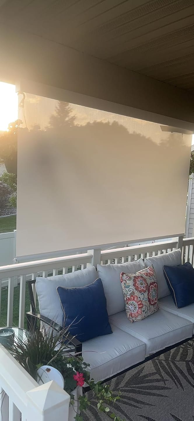Customer photo review of Bringnox Motorized Outdoor Shades 5% Openness
