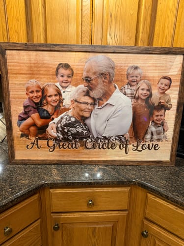Customer photo review of Add Deceased Love One To Photo, Custom Combine Photos Canvas