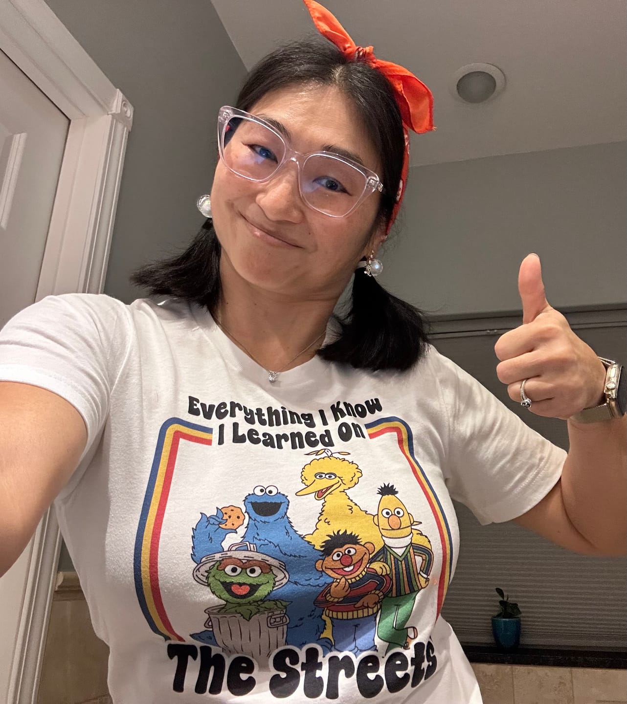 Customer photo review of Everything I Know I Learned On The Streets T-Shirt