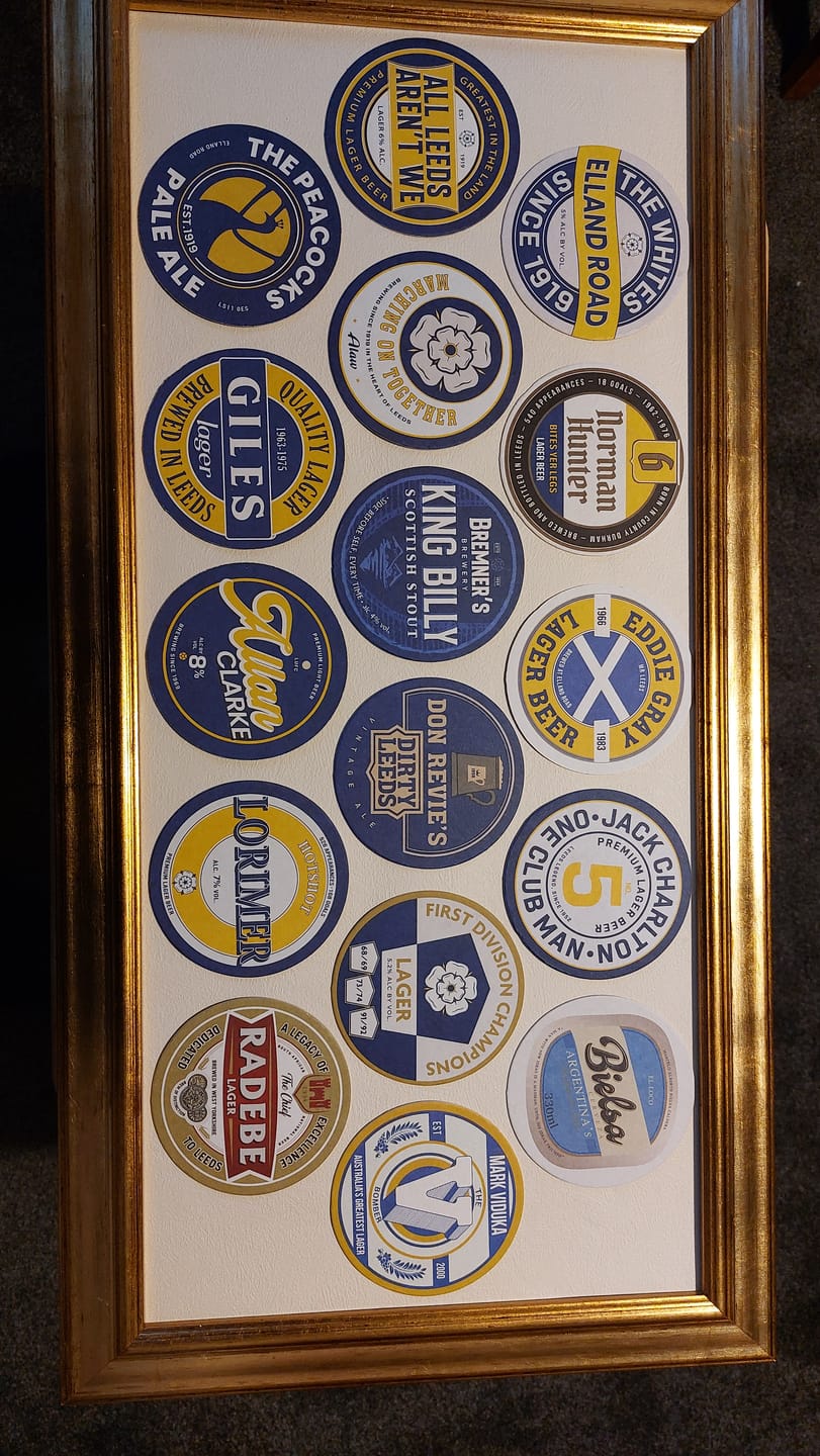 Customer photo review of Leeds United Beer Mats