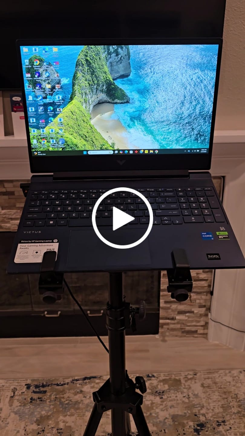 Customer video review of ProX X-LTF01BK Laptop Shelf Fits on Speaker Stand & Monitor VESA Arm Mount - Black