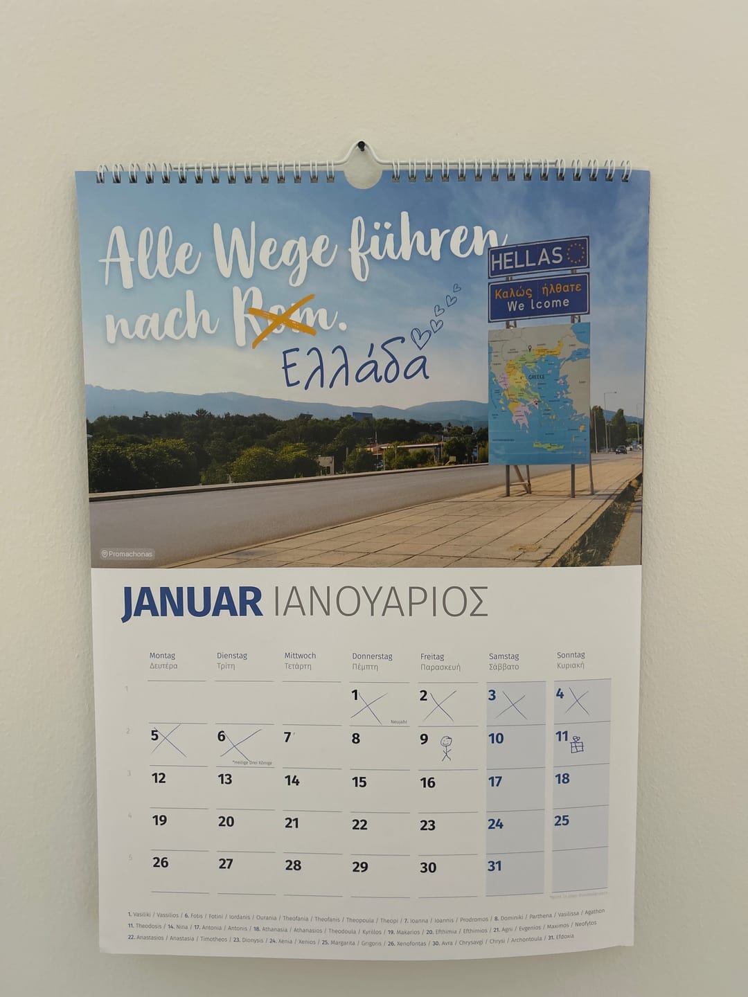 Customer photo review of DU BIST GRIECHE Kalender 2026