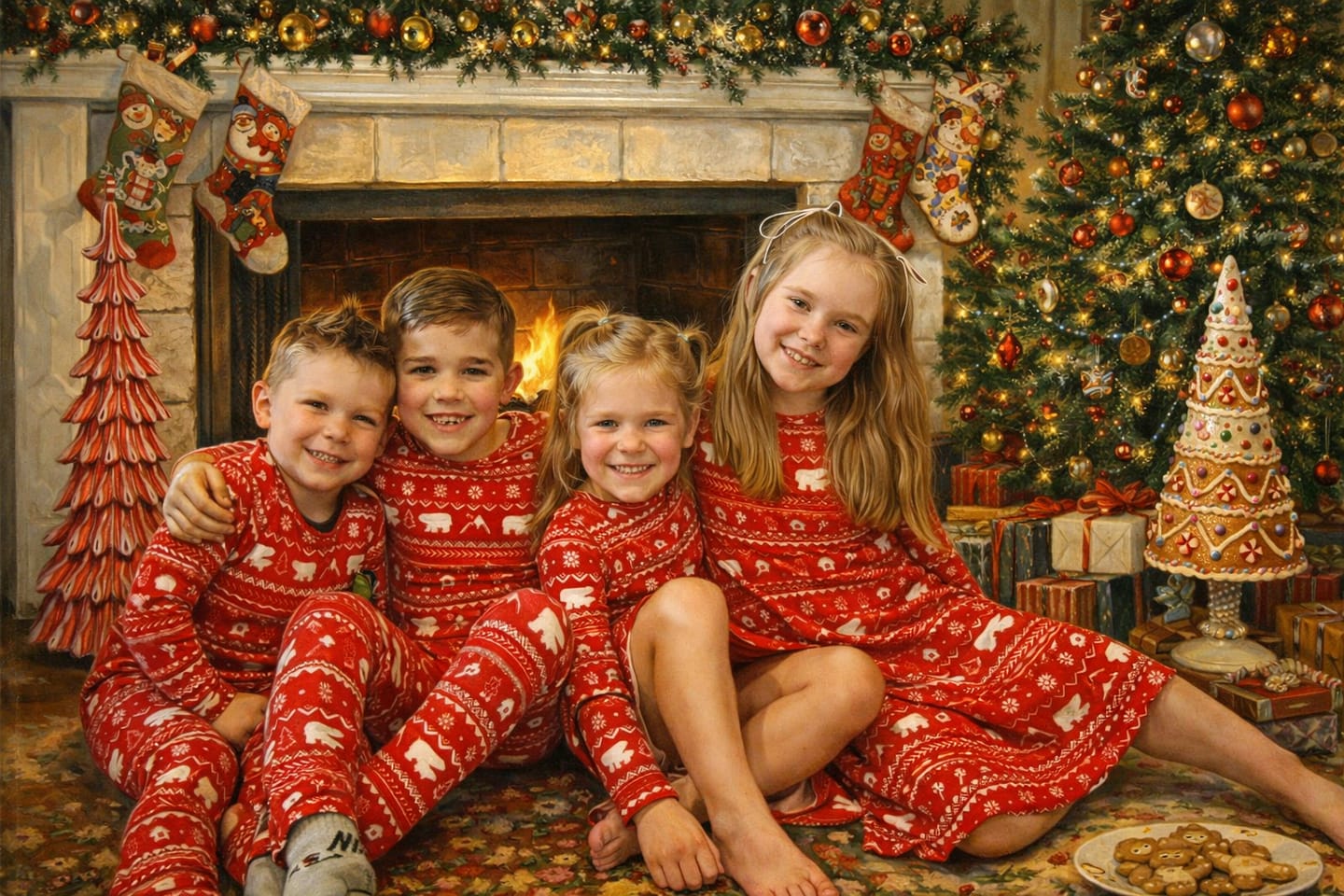 Customer photo review of Polar Isle Red Bamboo Girls' Long Sleeve Dress