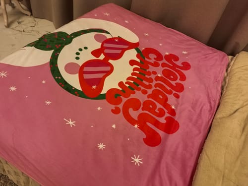 Customer photo review of Rachillin- Christmas Fleece Blanket