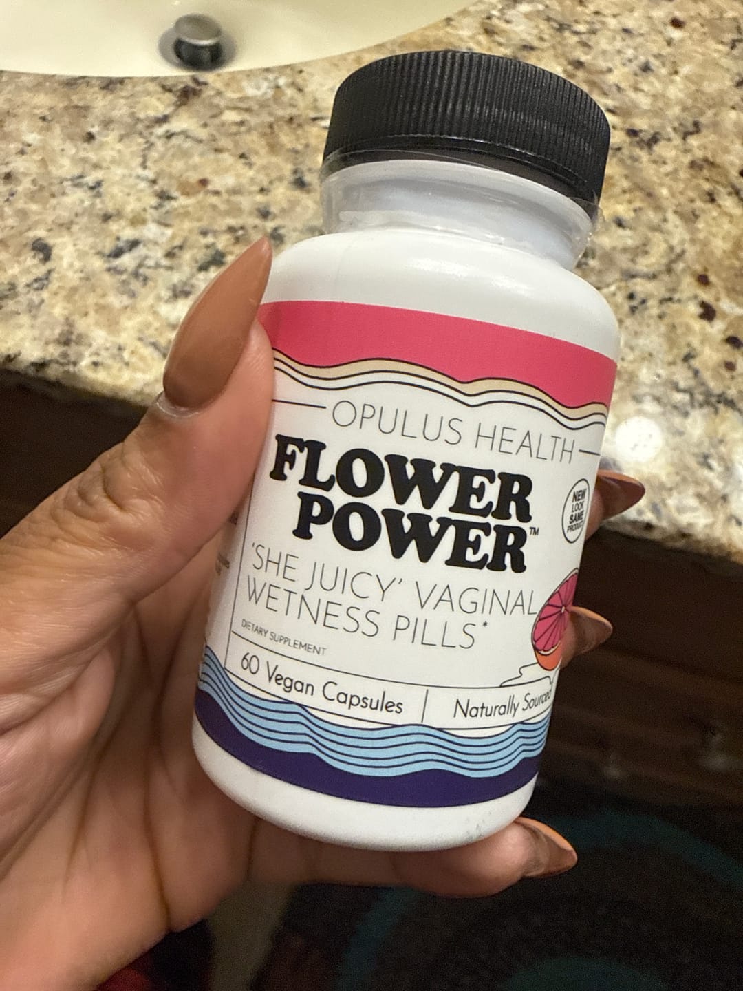 Customer photo review of Flower Power® 'She Juicy' Vaginal Moisture Supplement (60ct/ea)