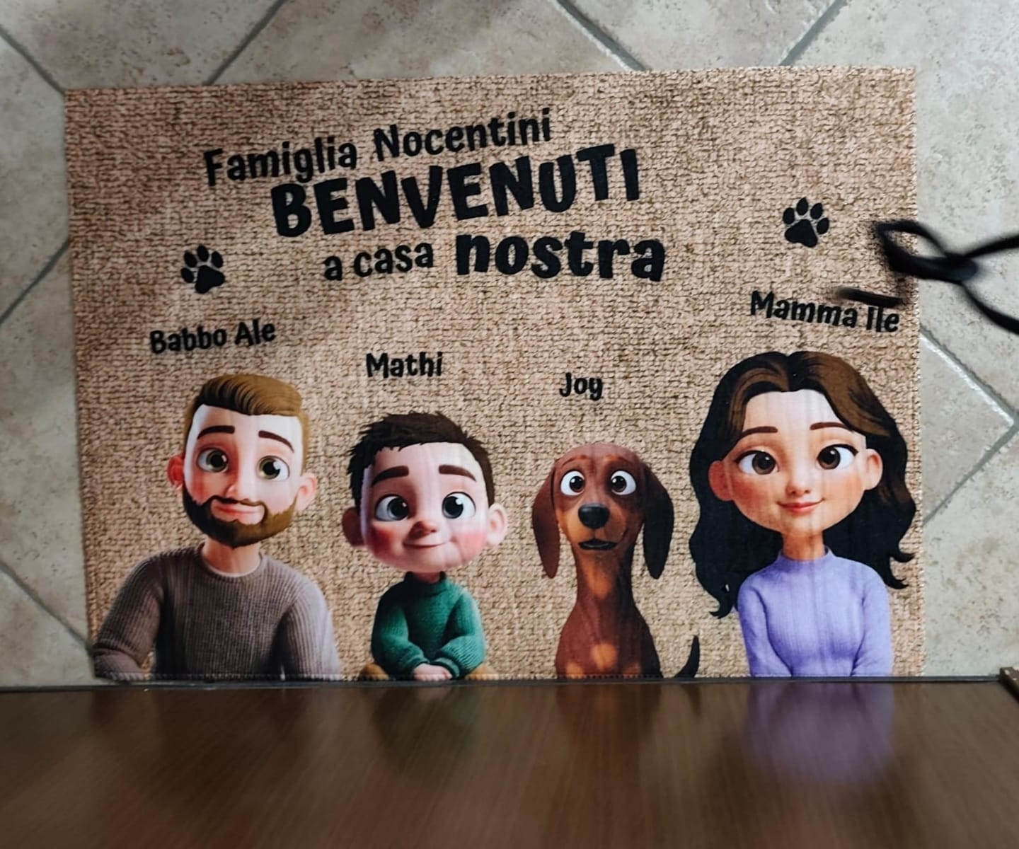Customer photo review of Casa nostra - Zerbino personalizzato