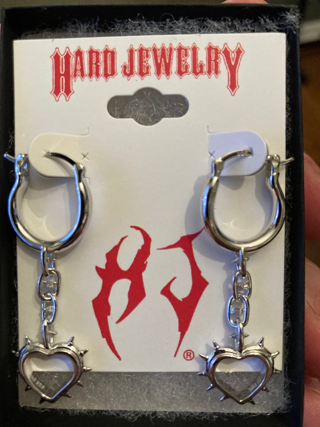 Customer photo review of SPIKE HEART EARRING