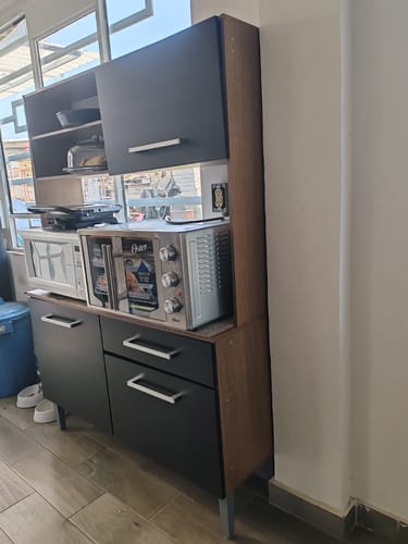 Customer photo review of Cocina Compacta 120cm Marron/Negro Life