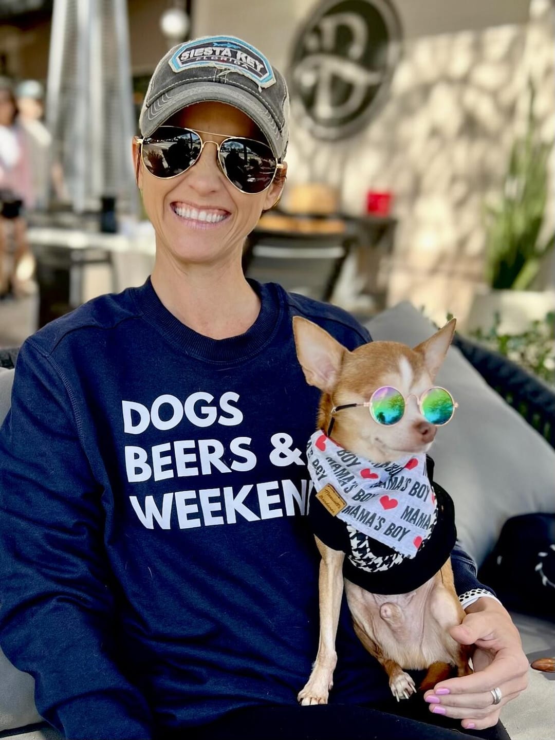 Customer photo review of Dogs Beers Weekends | Sweatshirt