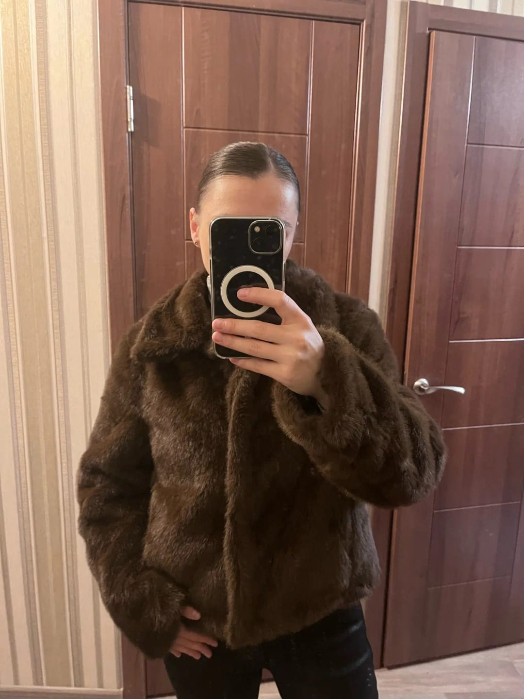 Customer photo review of Brittany Faux Fur Jacket