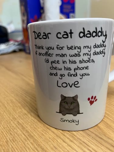 Customer photo review of Dear cat parent - Personalised Mug