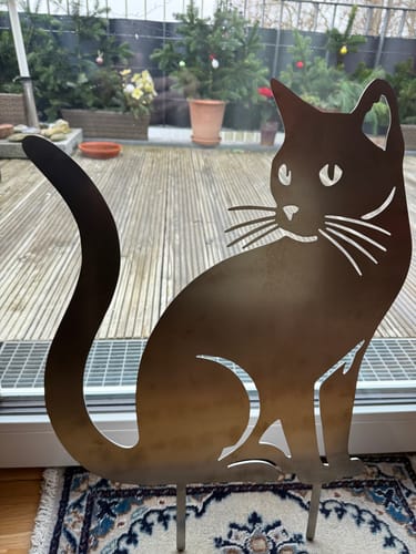 Customer photo review of Gartenstecker Katze sitzend