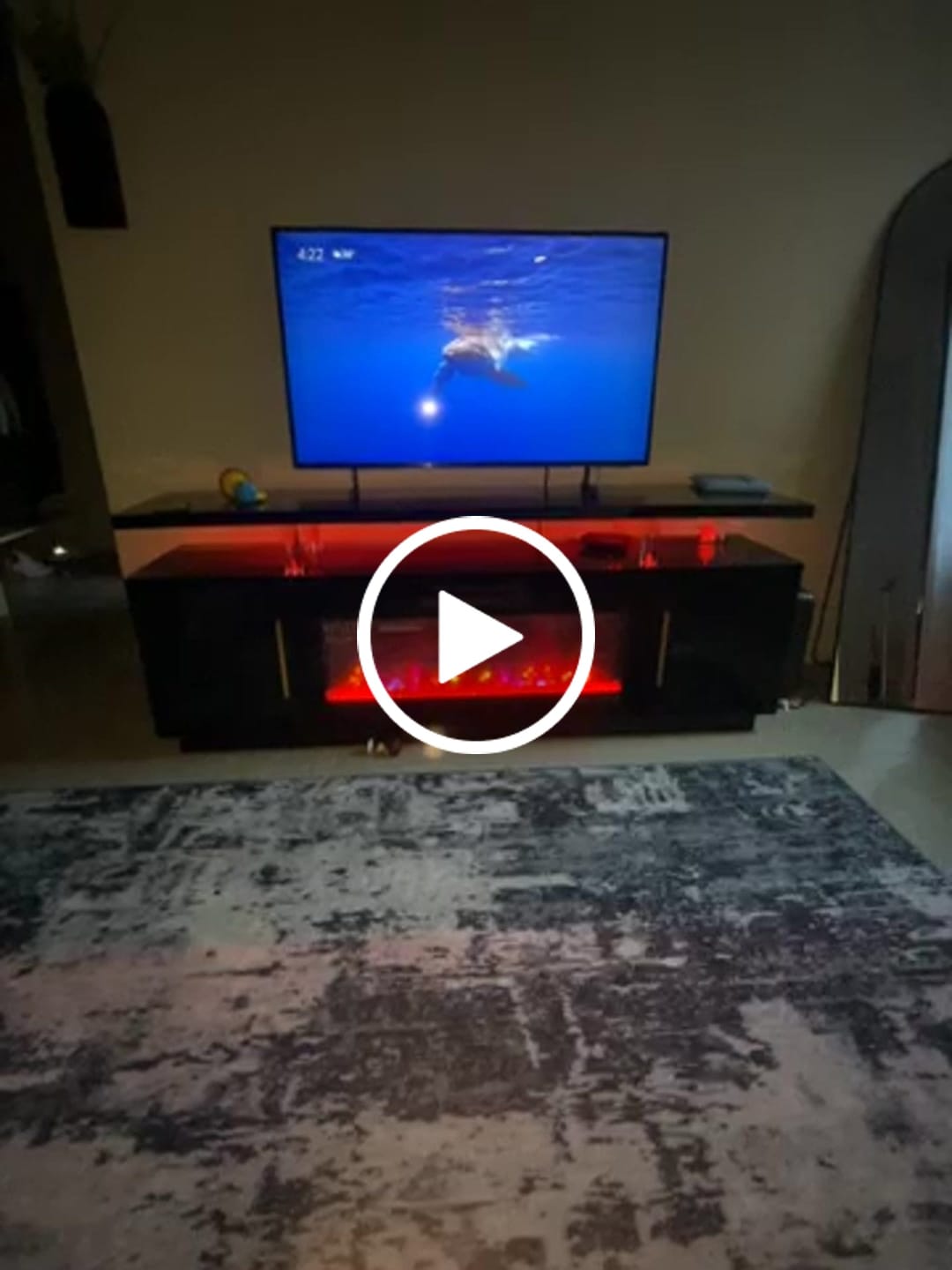 Customer video review of Avenue 70" Fireplace TV Stand with LED Lights & Power Strip