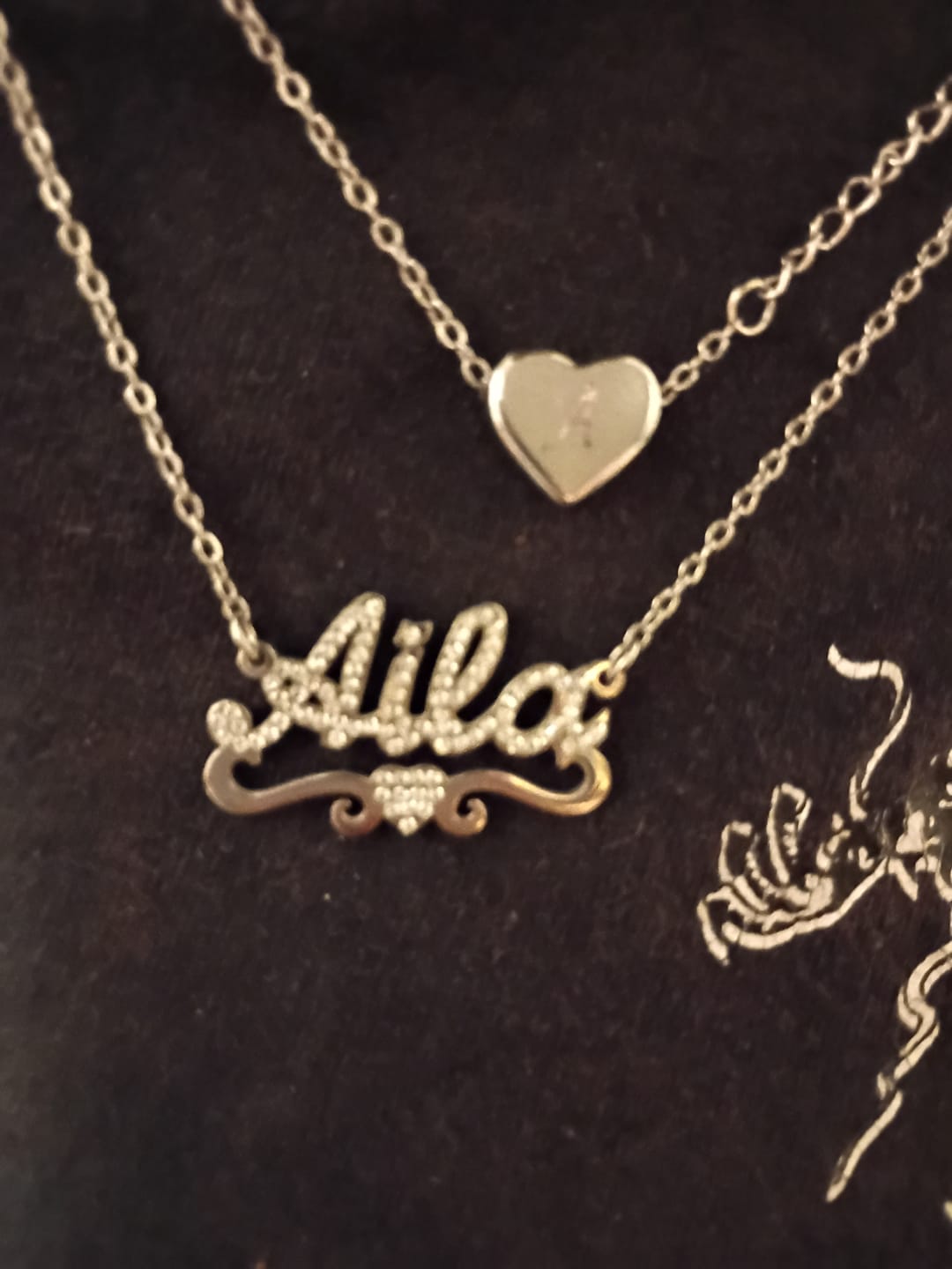 Customer photo review of Kids Iced Heart Name Necklace