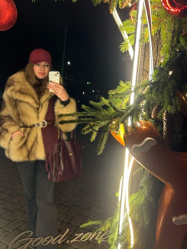 Customer photo review of Cattleya Faux Fur Coat