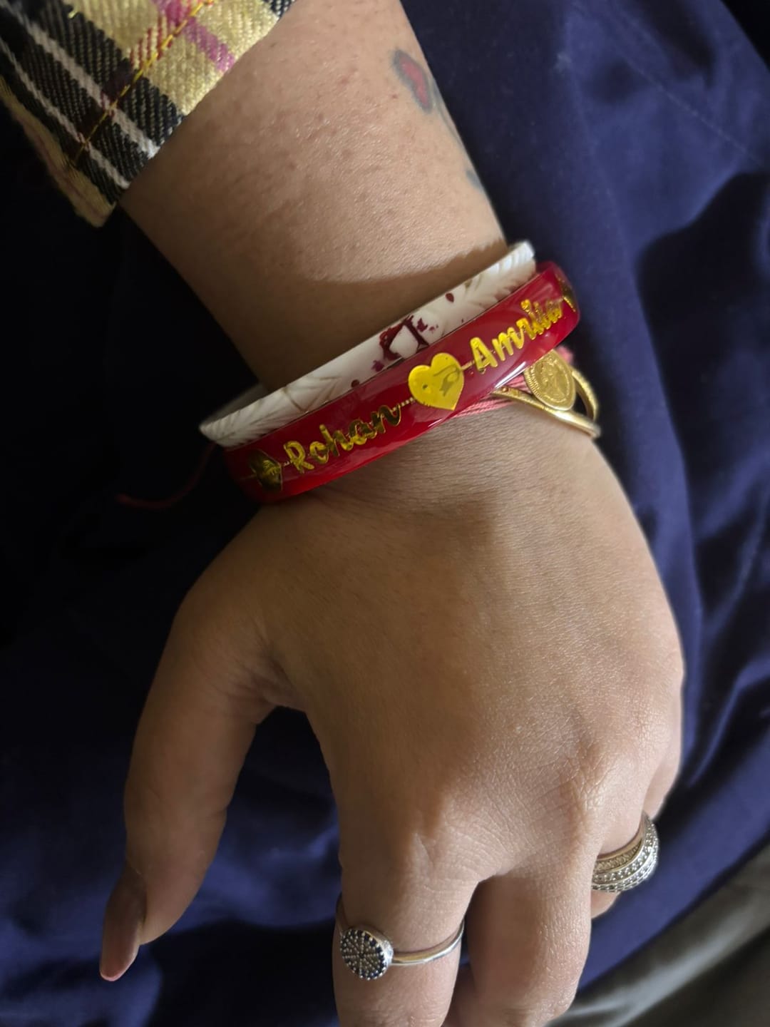 Customer photo review of Anmol Bandhan Gold Bangles –  Love & Togetherness crafted in Gold