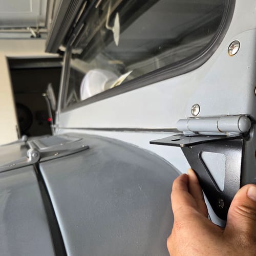 Customer photo review of Toyota FJ40 FJ45 Land Cruiser Windshield Ditch Light Brackets