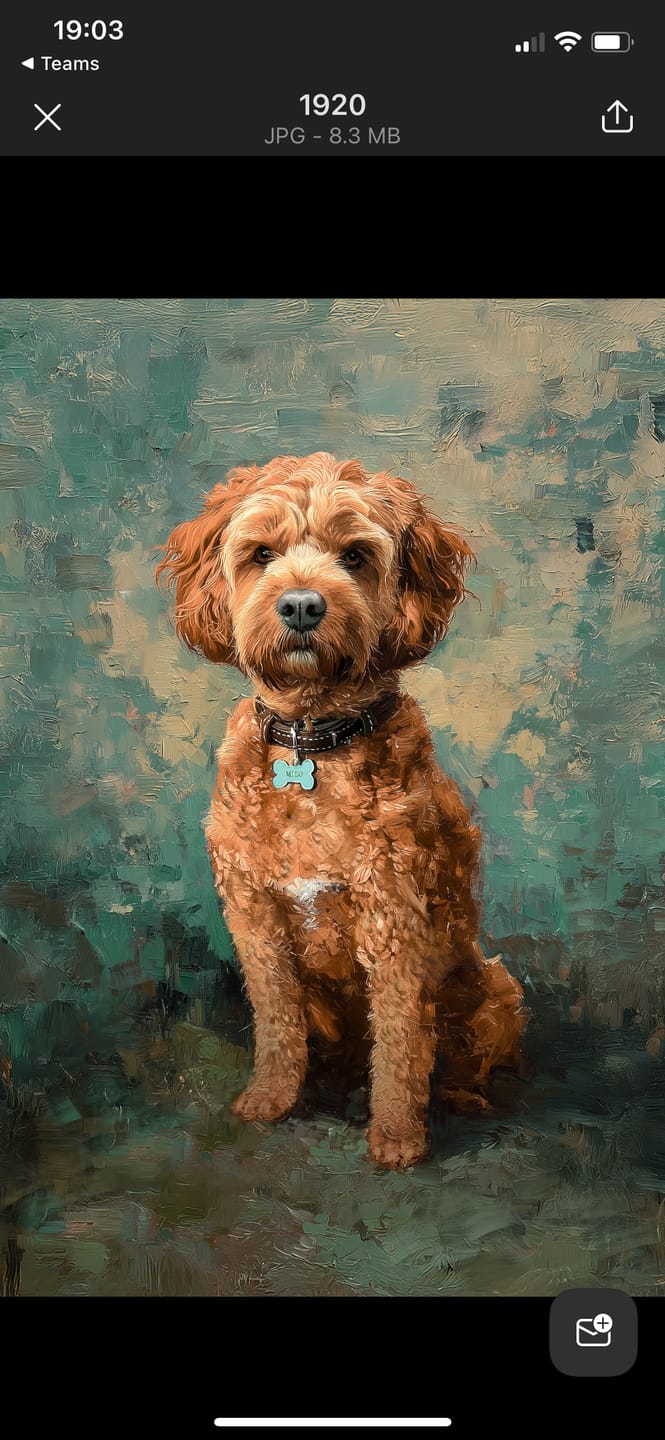 Customer photo review of Oil Masterpiece - Custom Pet Portrait