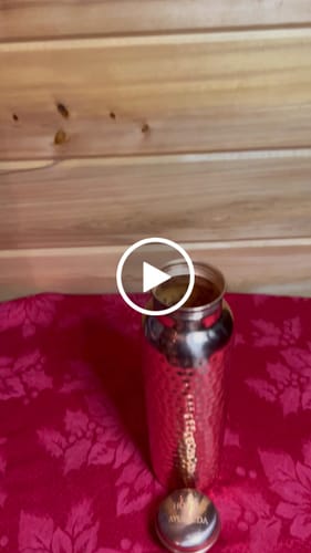 Customer video review of Certified Ayurveda® Pure Copper Water Bottle - V2 Hand-Hammered Edition