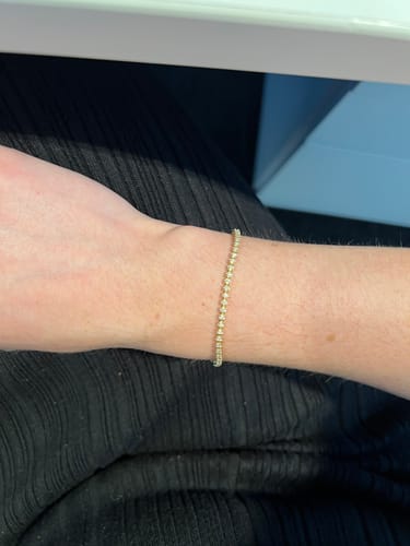 Customer photo review of 1.00ct TW Lab-Grown Diamond Tennis Bracelet in 9ct Yellow Gold