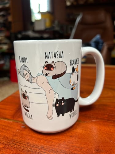 Customer photo review of Personalized Cat Dad Mug