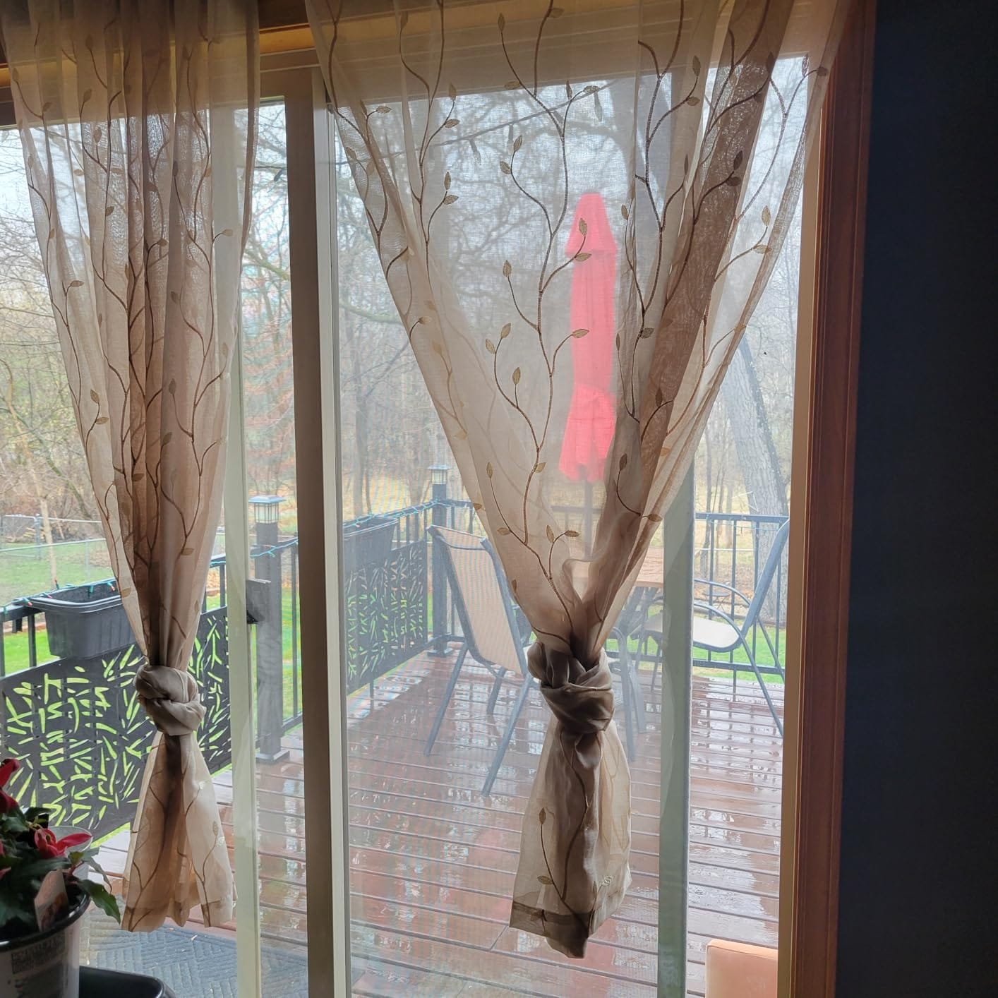 Customer photo review of Leaf Embroidered Sheer Curtains