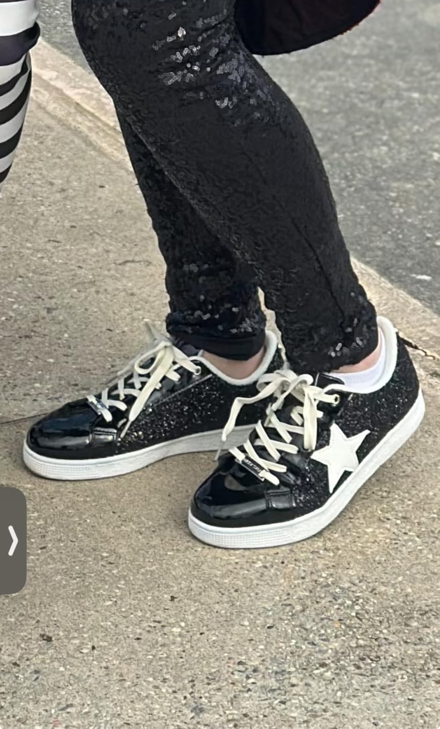Customer photo review of LUCKY STEP Women's Star Glitter Sneakers - Sparkly Fashion Walking Shoes