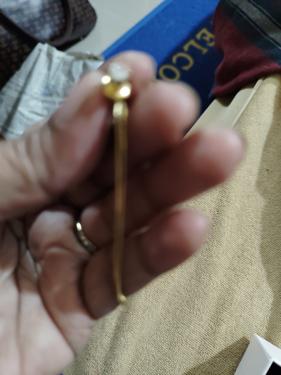 Customer photo review of Dainty Threader Dangle Earrings