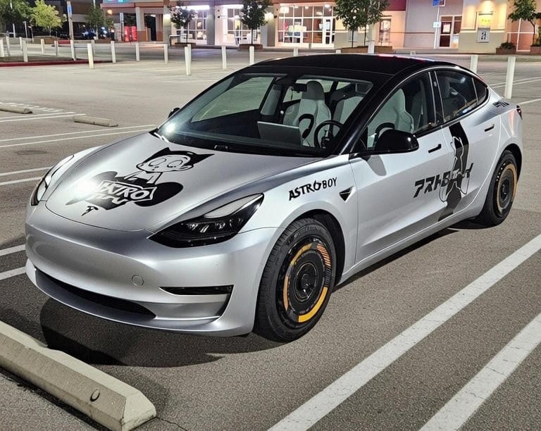 Customer photo review of EVAAM® Stylish Fully Wrapped Wheel Hubcap For Tesla Model 3/Y (4 PCS)