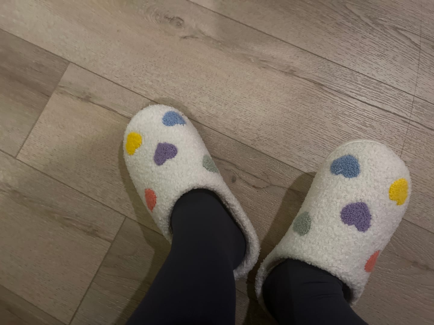 Customer photo review of Zia Colorful Heart Slippers