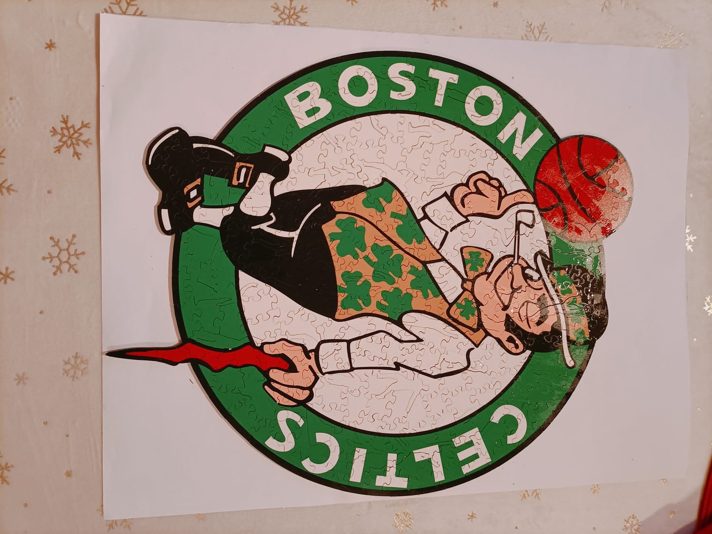 Customer photo review of Boston Celtics™ - Wooden Puzzle