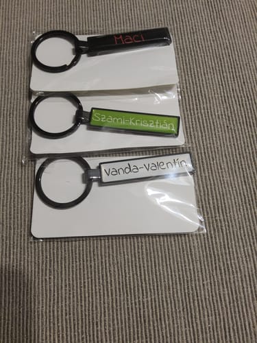 Customer photo review of Metall Schlüsselanhänger personalisiert mit Name, Text, Spruch und Foto