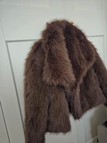 Customer photo review of Gillian Faux Fur Short Coat