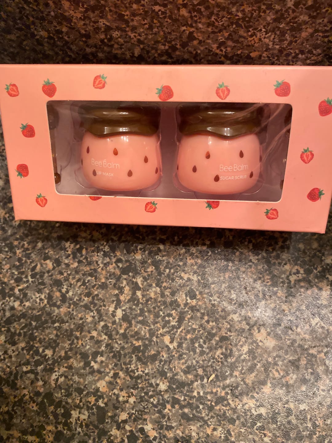 Customer photo review of Strawberry Lip Mask + Sugar Scrub Set