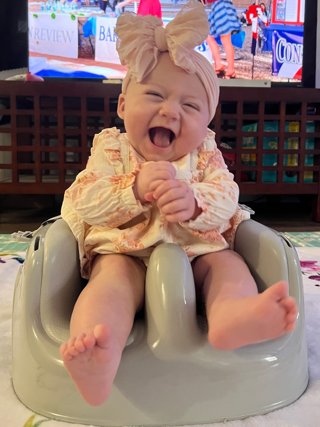 Customer photo review of Ruffled Headband- Ballet