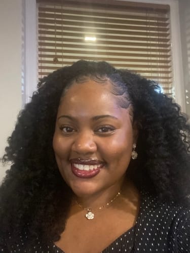 Customer photo review of CurlyMe 3 In 1 Half Wig Afro Kinky Curly Glueless Install Half Wig With Draw-string Beginner Friendly