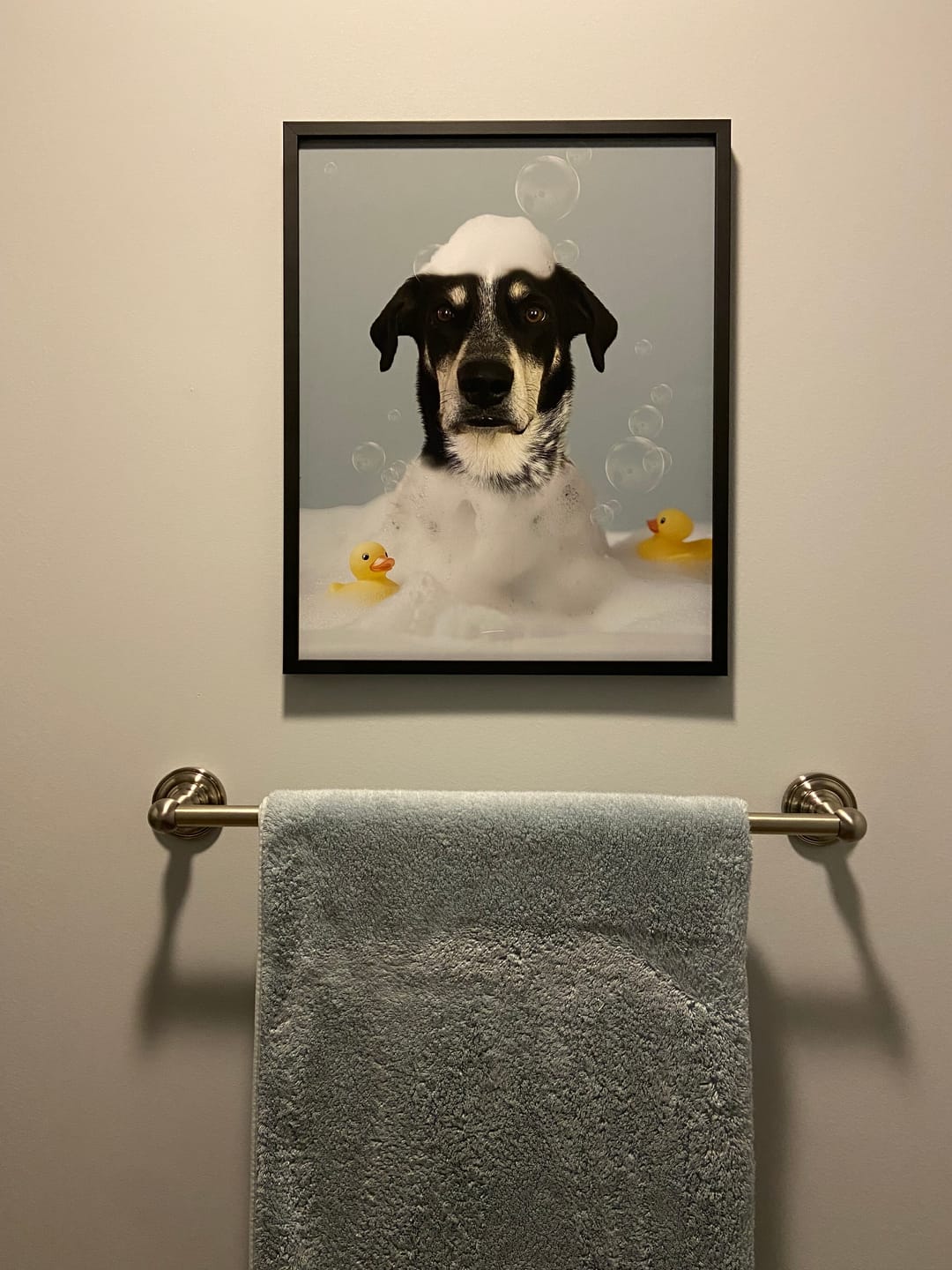 Customer photo review of Personalized Dog Bathtub Art