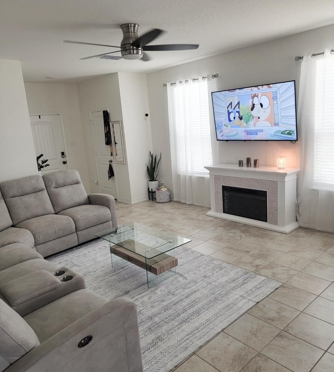 Customer photo review of Nebula Washable Area Rug - Gray/White