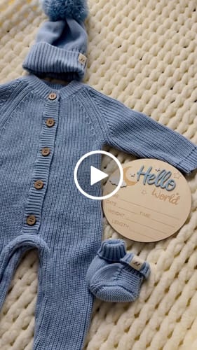 Customer video review of Classic Chunky Knit Jumpsuit - Powder Blue