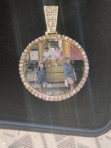 Customer photo review of Custom Moissanite Picture Pendant 14K Rose Gold