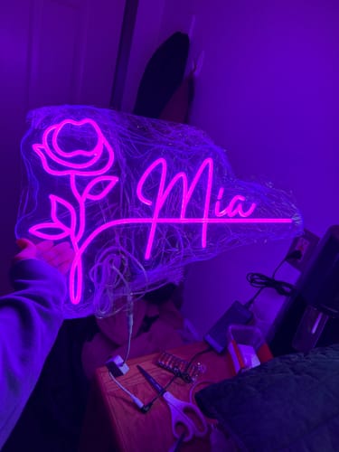 Customer photo review of Mia - Premium Neon Artwork