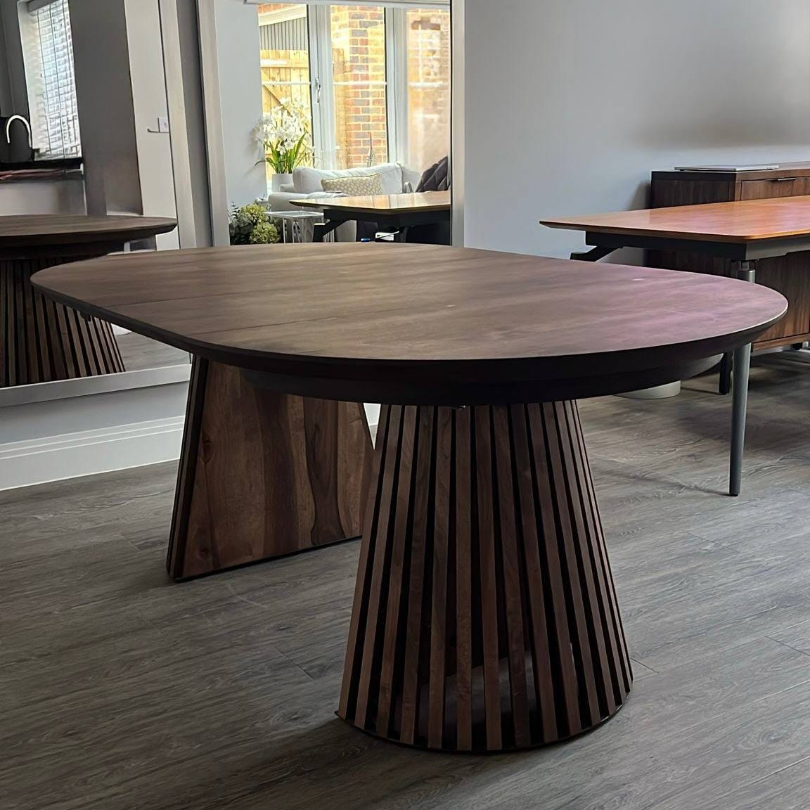 Customer photo review of Vivien Extendable Round Dining Table in Darker Walnut
