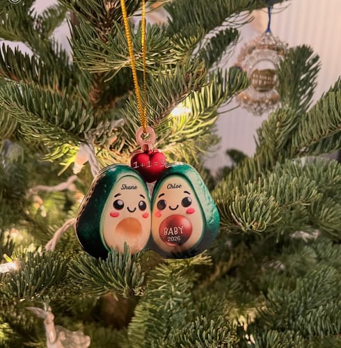 Customer photo review of Avocado Couple Expecting Parents Pregnancy Personalized Acrylic Ornament